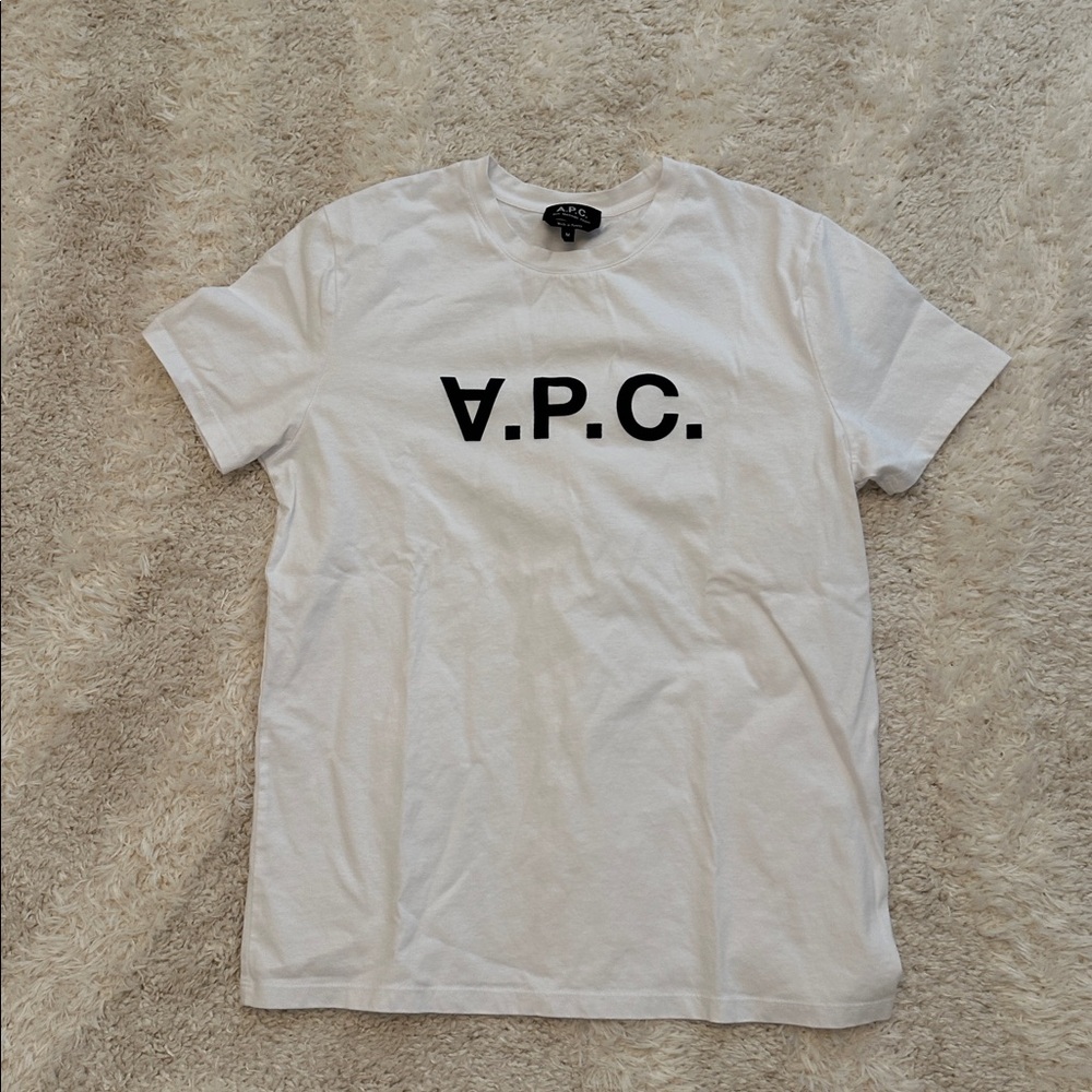 A.P.C. Classic White Tee with Black Logo